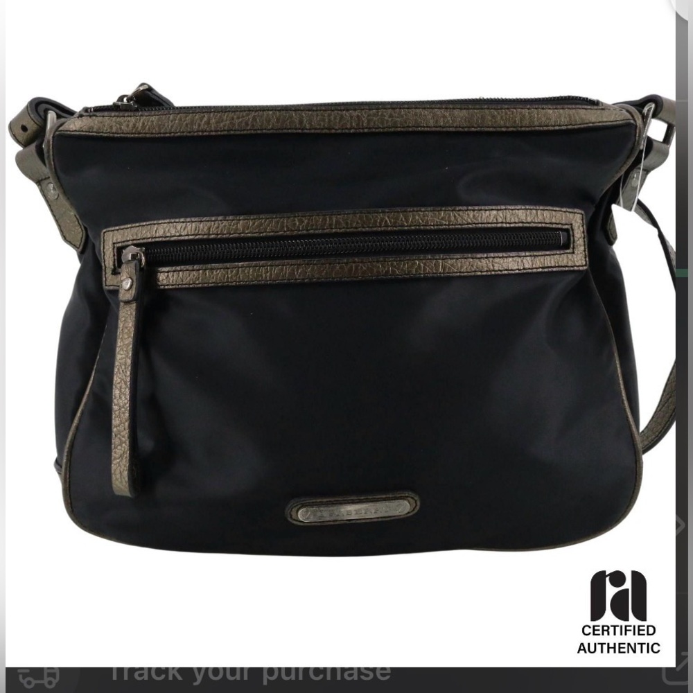 Burberry Black Nylon Shoulder Bag w COA
